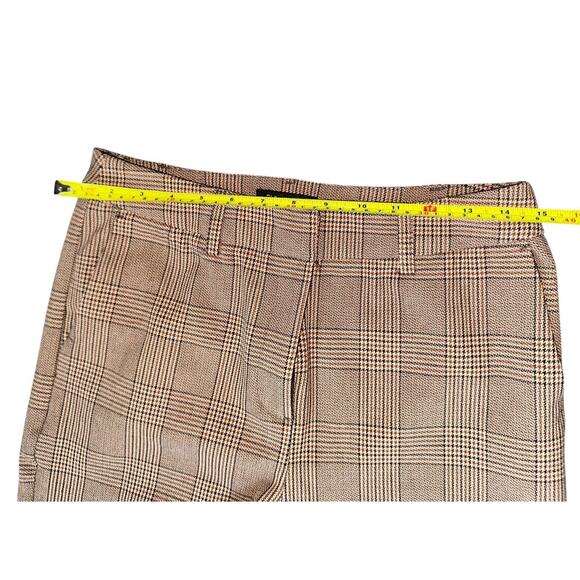 Rachel Zoe LA NY plaid trousers size 4 flare leg fit tan/brown black checkered - Picture 6 of 8